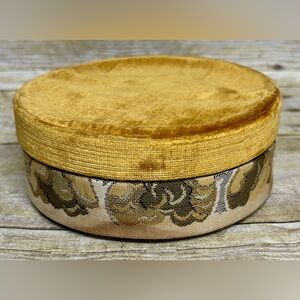 Vintage Velvet and Leather Italian Tapestry Jewelry Box